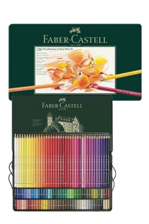 مداد رنگی ۱۲۰ رنگ پلی کروموس جعبه فلزی