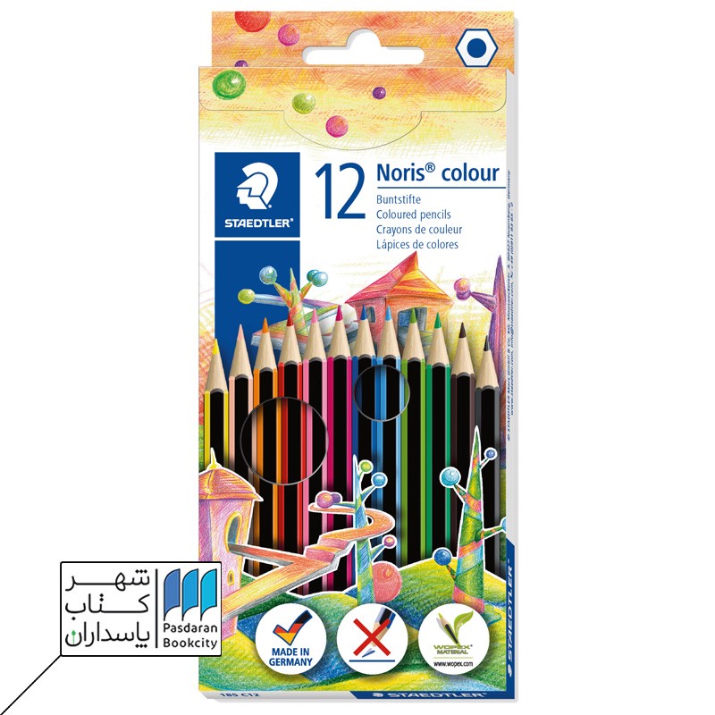 مداد رنگی مقوایی ۱۲ رنگ