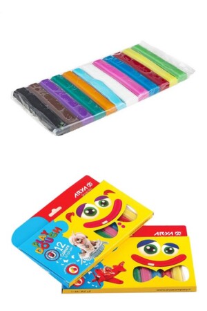 خمیر بازی ۱۲ رنگ جعبه مقوایی ۱۰۵۸ آریا