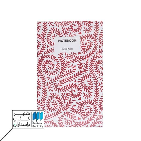 دفتر رقعی کلاسیک طرح سفید گل قرمز درشت
