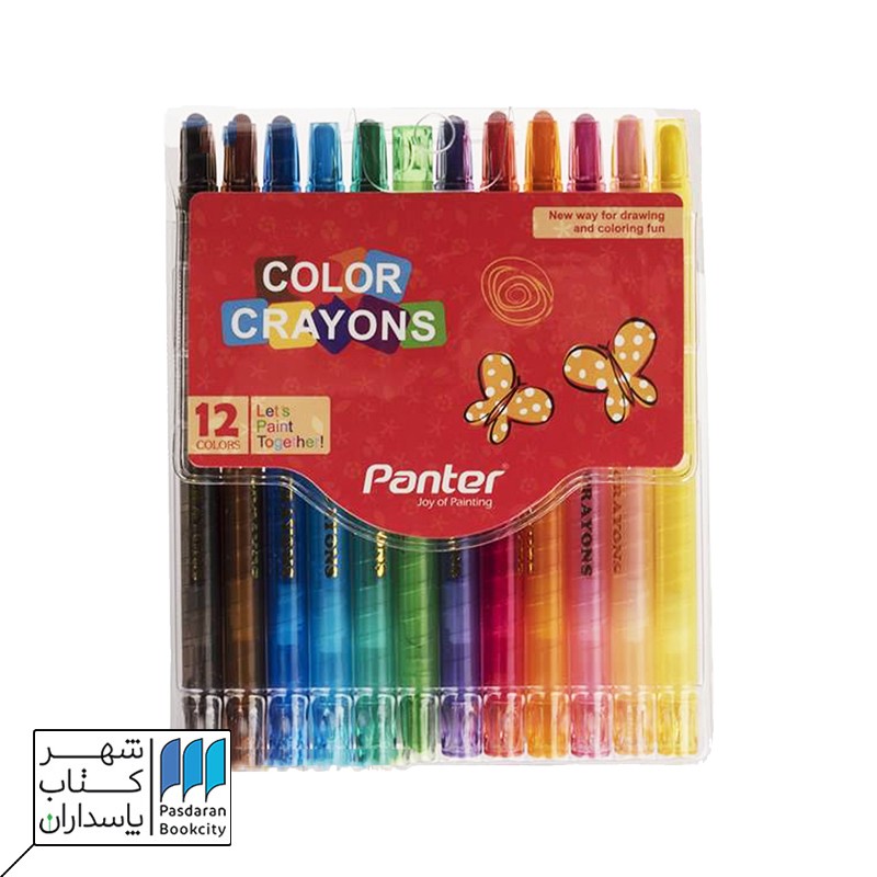 مداد شمعی ۱۲ رنگ با غلاف چرخشی PANTER