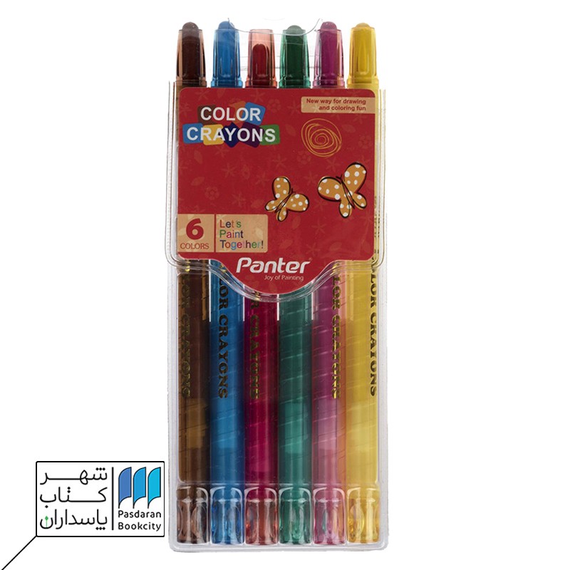 مداد شمعی ۶ رنگ با غلاف چرخشی PANTER