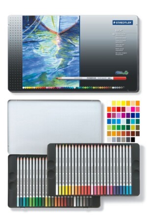 مداد رنگی ۴۸ فلزی آبرنگی کارات آلمانی استدلر staedtler karat