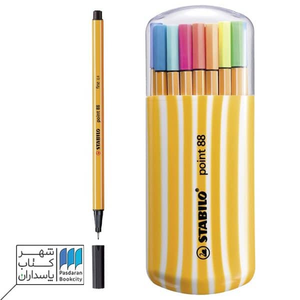 ست ۲۰ رنگ روان نویس نوک نمدی پوینت زبرا ۵نئون کد ۸۸۲۰/۰۲۲ stabilo