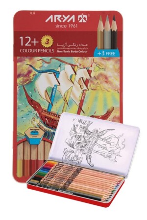 مداد رنگی فلزی ۱۲ + ۳ ۳۰۲۱