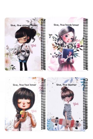 دفتر جلد سخت سری دختران A۵ فنری