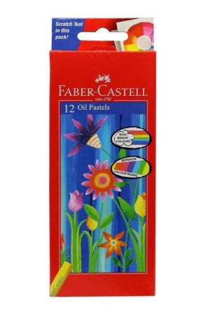 پاستل جامبو  ۱۲رنگ جعبه مقوایی تخت روغنی بدنه گرد  فابر کاستل faber castell