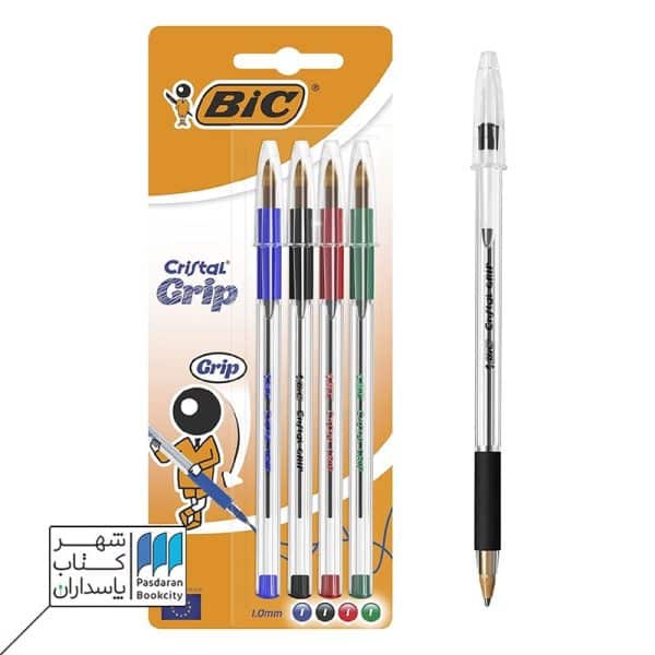 خودکار کریستال گریپ ۱ میلی متر ۴ رنگ بلیستر ۴ عددی cristal grip بیک bic