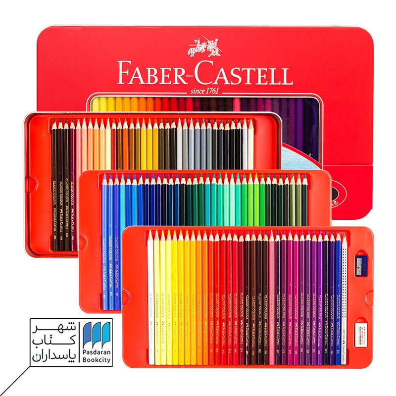 مداد رنگی ۱۰۰ رنگ جعبه فلزی تخت کلاسیک ۱۱۵۸۰۵