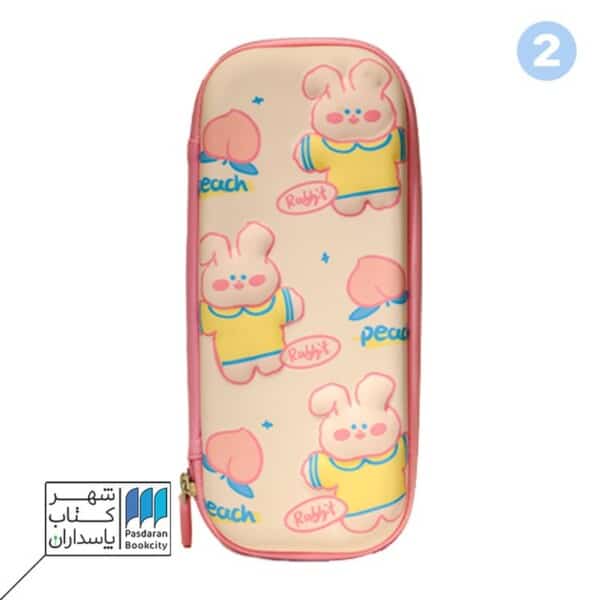 جامدادی کتابی PVC برزنتی برجسته خرگوش و توت فرنگی ۲۱۵۶