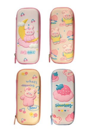 جامدادی کتابی PVC برزنتی برجسته خرگوش و توت فرنگی ۲۱۵۶