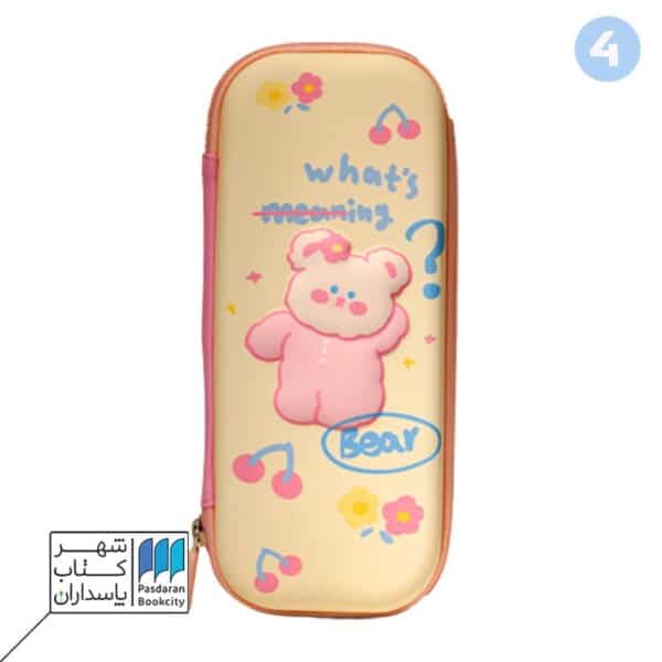 جامدادی کتابی PVC برزنتی برجسته خرگوش و توت فرنگی ۲۱۵۶