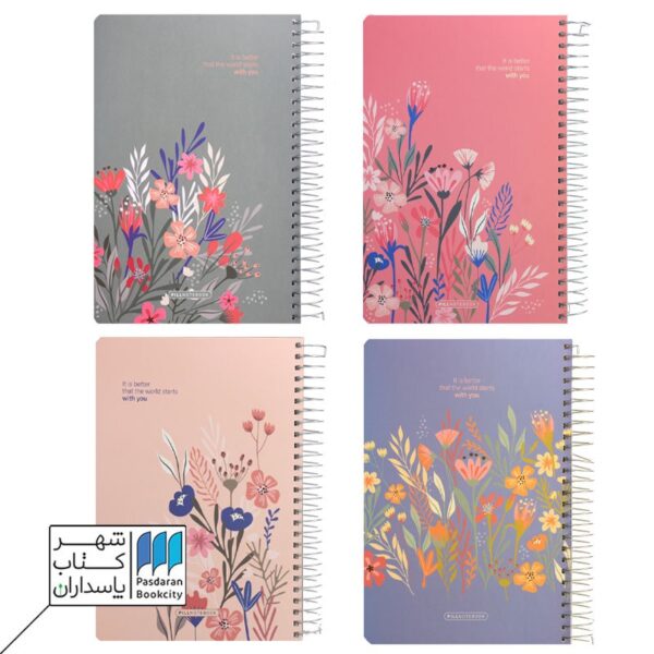 دفتر ۱۰۰ برگ اسپرینگ رحلی سیمی جلد سخت