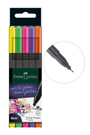 روان نویس فاین نوک نمدی گریپ ۰.۴ ۵ رنگ رنگ های نئونی