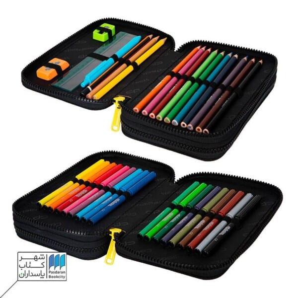 جامدادی دو زیپ با لوازم تحریر کامل F۰۶۶۷۰۱ jumper ۲ goal time کول پک cool pack