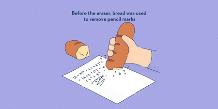 عکس پاک کردن رد مداد با نان