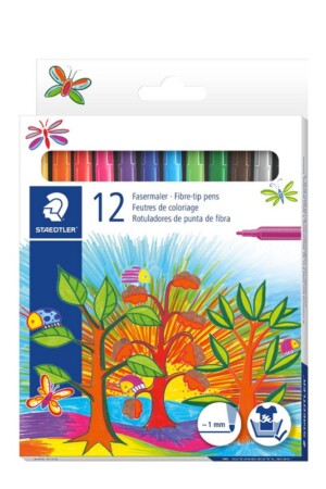 ماژیک رنگ آمیزی ۱۲ عددی استدلر fiber-tip pen cardboard