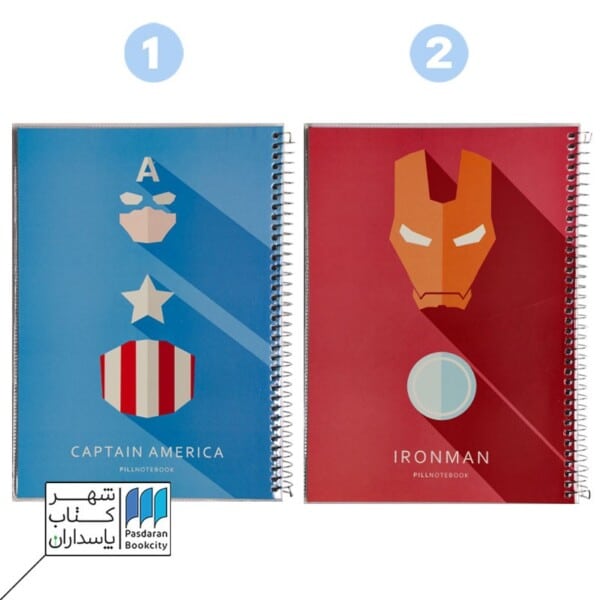 دفتر ۱۰۰ برگ وزیری سیمی طلقی سوپر هیروز پیل