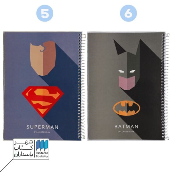 دفتر ۱۰۰ برگ وزیری سیمی طلقی سوپر هیروز پیل