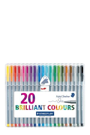 روان نویس ۲۰ رنگ نوک نمدی تریپلاس جعبه طلقی ۳۳۴ استدلر