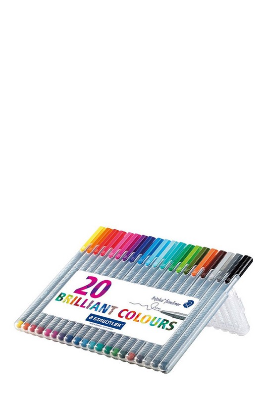 روان نویس ۲۰ رنگ نوک نمدی تریپلاس جعبه طلقی ۳۳۴ استدلر