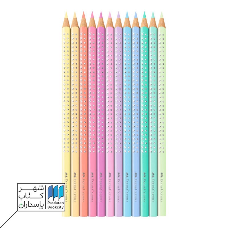 مداد رنگی ۱۲ رنگ گریپ اسپارکل رنگهای پاستلی ۳ وجهی
