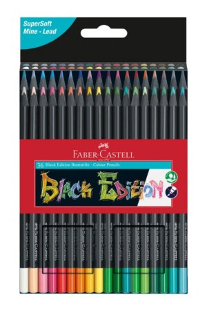 مداد رنگی بدنه مشکی جعبه مقوایی ۳۶ رنگ فابر کاستل faber castell
