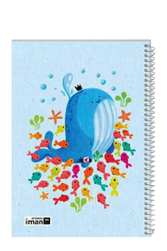 دفتر ۶۰ برگ حاشیه دار جلد طلقی Happy Animals ۰۱۰۵ ایمان