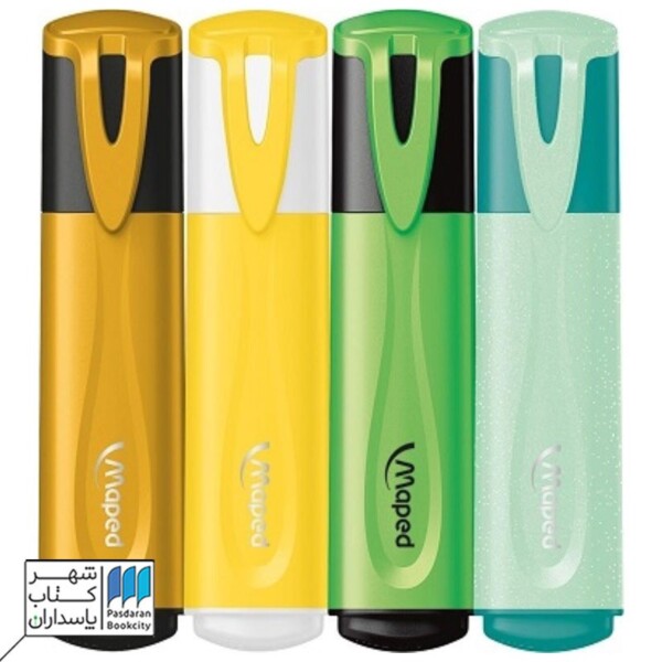 هایلایتر ۴ عددی متالیک طیف زرد و سبز و قهوه ای مپ maped