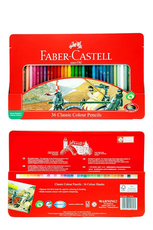 مداد رنگی ۳۶ جعبه فلزی ۱۱۵۸۴۶ فابر کاستل