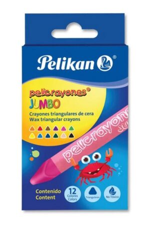 مداد شمعی ۱۲ رنگ جامبو ۵۰۶۰۱۲۰۰ پلیکان