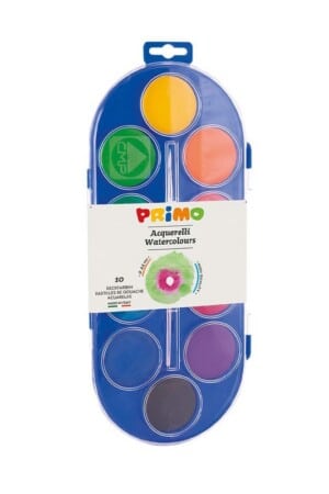 آبرنگ جامبو جعبه پلاستیکی ۱۰ رنگ پالت قلم مو