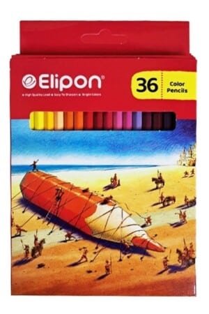 مداد رنگی ۳۶ رنگ جعبه مقوایی ۸۱۲۱۷۱۰ الیپون elipon