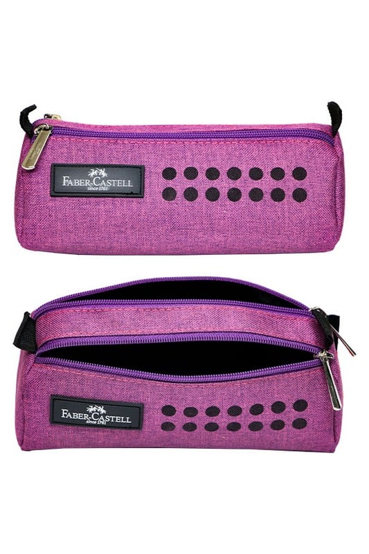 جامدادی دوزیپ پارچه ای طرح گریپ بنفش ۳۱۹۱۴۹۴۸ فابر کاستل