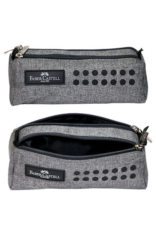 جامدادی دوزیپ پارچه ای طرح گریپ طوسی ۳۱۹۱۴۹۵۲ فابر کاستل