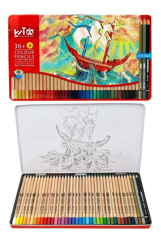 مداد رنگی فلزی ۳۶+۳ ۳۰۲۳ آریا