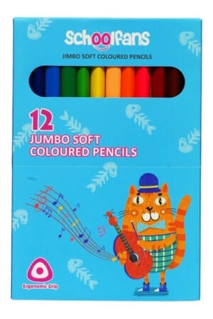 مداد رنگی ۱۲ رنگ سه گوش جامبو جعبه مقوایی ۹۲۴۴۴ اسکول فنس schoolfans