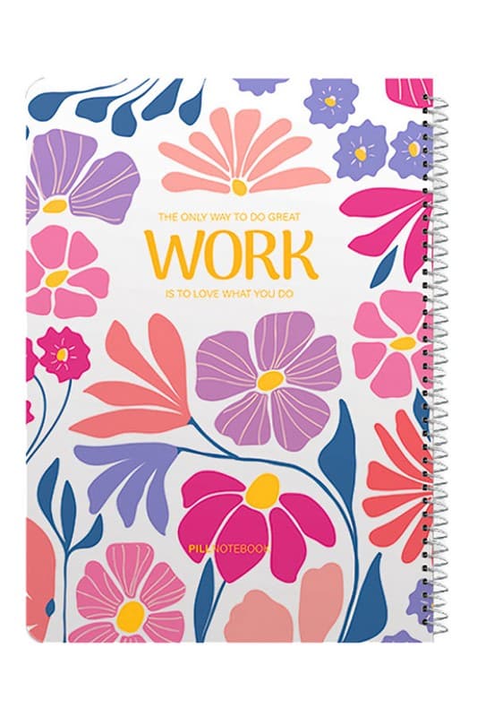 دفتر ۱۰۰ برگ وزیری فلو جلد سخت سیمی پیل