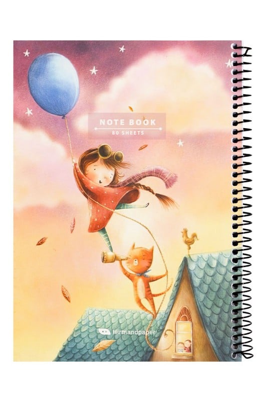 دفتر فانتزی سیمی مقوایی کودکانه ۸۰ برگ هیرمند