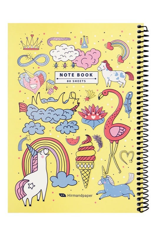 دفتر فانتزی سیمی مقوایی کودکانه ۸۰ برگ هیرمند