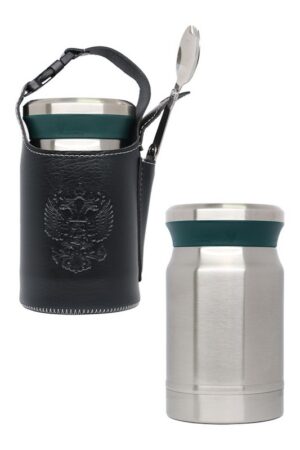 فلاسک غذا داخل استیل کاور چرم ۶۲۰ میل