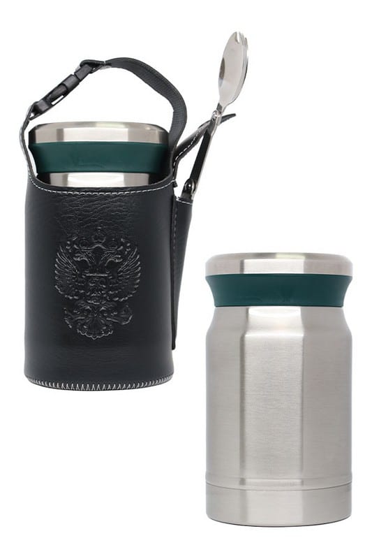فلاسک غذا داخل استیل کاور چرم ۶۲۰ میل