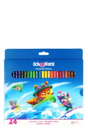 مداد رنگی ۲۴ رنگ سه گوش جعبه مقوایی ۹۲۴۴۹ اسکول فنس schoolfans