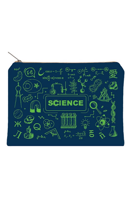 زیپ کیف سایز A۵ science سرمه ای دات نوت