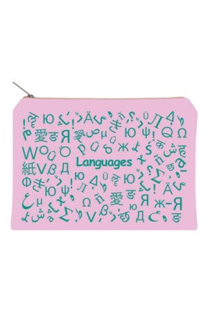 زیپ کیف سایز A۵ Languages صورتی دات نوت