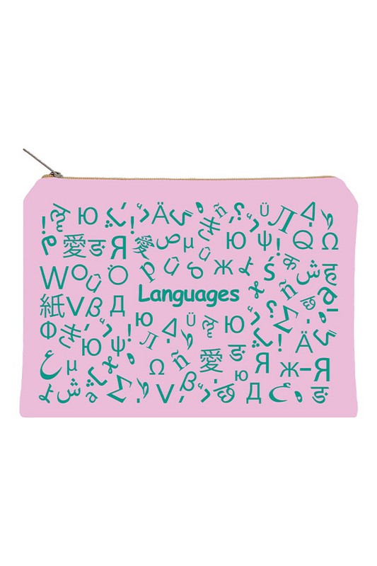 زیپ کیف سایز A۵ Languages صورتی دات نوت