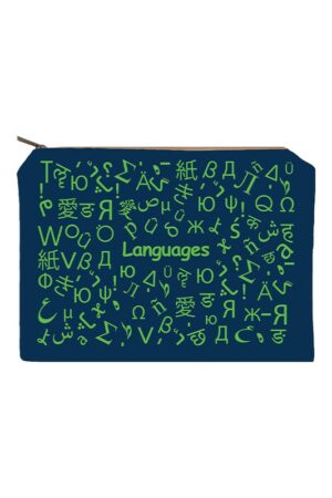 زیپ کیف سایز A۴ Language سرمه ای دات نوت