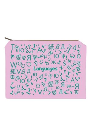 زیپ کیف سایز A۴ Language صورتی دات نوت