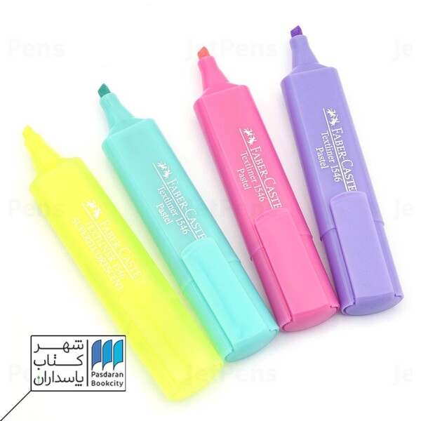 هایلایتر پاستلی کیف پلاستیکی ۴ عددی فابر کاستل ۱۵۴۶۱۰