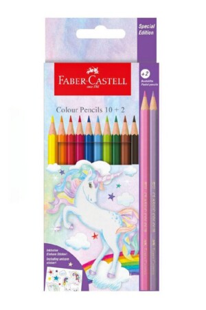 مداد رنگی ۲ + ۱۰ رنگ جعبه مقوایی طرح یونیکورن ۱۱۵۱۲۷